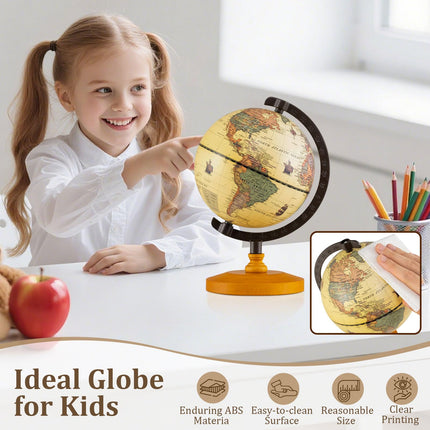 Goplus 5.5-Inch Mini Vintage Rotating Globe w/Curved Alloy Stem