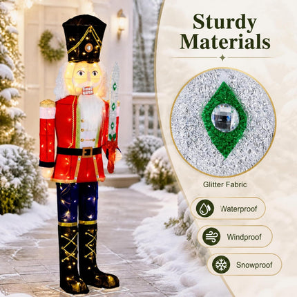 Goplus 5 FT Nutcracker Christmas Decor Outdoor with 100 LED Lights