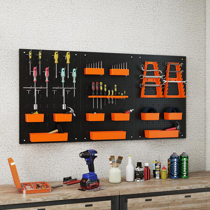 Goplus Pegboard Tool Organizing Kit w/ 3 Pegboards & 28 PCs Hanging Accessories