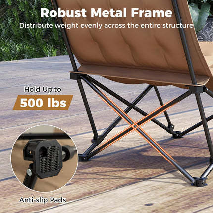 Goplus 4-Position Padded Portable Folding Camping Chair with 500 LBS Support