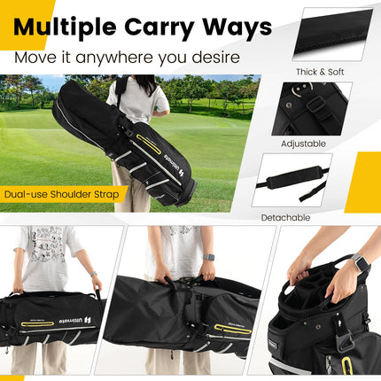 Goplus Golf Cart Bag with 15-Way Top Dividers