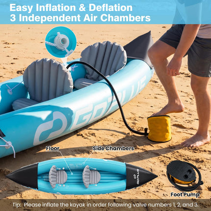 Goplus Inflatable Kayak 2 Person 10.5 FT Tandem Touring Kayak