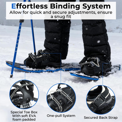 Goplus 21 Inche Light Weight Aluminum Terrain Snowshoes with Anti-Shock Trekking Poles and Carrying Tote Bag