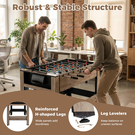 Goplus 48” Combo Game Table with Foosball & Pool for Home Game Room Party