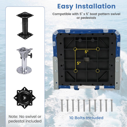 Goplus Waterproof Fishing Captain Boat Seats with Stainless Steel Screws