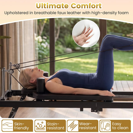 Goplus 84" Large Foldable Pilates Reformer Machine for Home Gym for All Levels