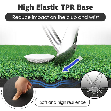 Goplus Golf Mat, 5 ft x 3 ft Golf Hitting Mats Artificial Turf with 3 Rubber Tees, Golf Practice Mat for Driving - GoplusUS