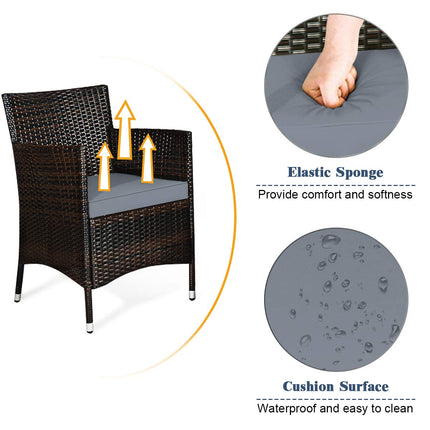 Goplus 4-Piece Rattan Patio Set