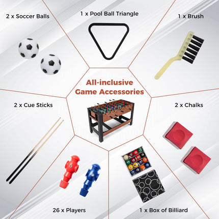 Goplus 54" Full Size Foosball & Pool Combo Table for Home Game Room Party