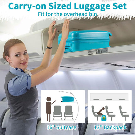 Goplus 2 PCS Kids Luggage | 13" Backpack & 16" Carry-on Suitcase