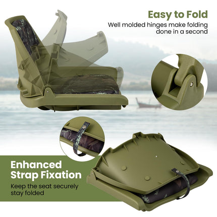 Goplus Molded Low Back Fishing Boat Chairs Marine-Grade PVC Cushion Pad