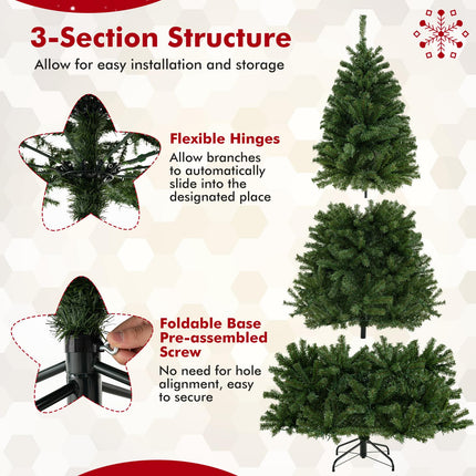Goplus Pre-Lit Remote Control Artificial Christmas Tree Home Office Holiday Decoration