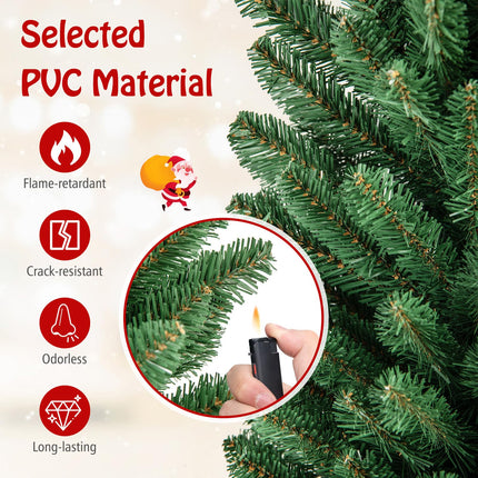 Goplus 5ft / 6ft / 7ft / 8ft Slim Pencil Christmas Tree with Quick Shape Technology