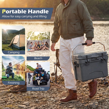 Goplus 20QT Insulated Ice Chest w/Portable Handles & Cup Holders for Drink