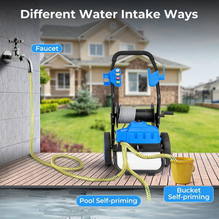 Goplus Electric Pressure Washer, 2300 PSI 1.8 GPM High Pressure Power Washer w/Wheels, 5 Quick Connect Nozzles