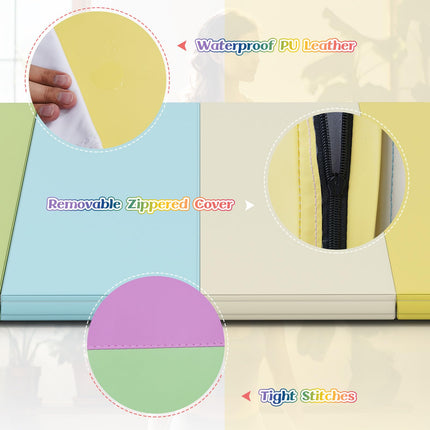 Goplus 6'x4' 3-Panel Folding Gymnastics Mat for Home Gym Aerobics Yoga