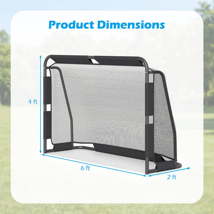 Goplus 6 ft x 4 ft Metal Frame Soccer Goal Set with Net & Anchoring System for Garden Field