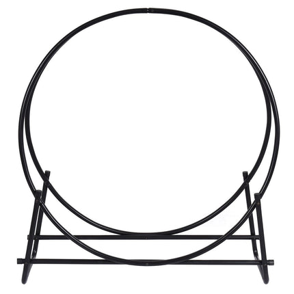 41 Inch Firewood Log Hoop, Tubular Steel Log Holder, Heavy Duty Wood Storage Rack for Outdoor & Indoor, Fireplace Pit - GoplusUS