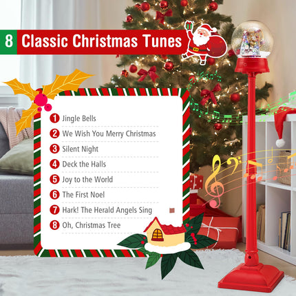 Goplus Christmas Snow Globe Decoration (Snowing Santa w/Ferris Wheel)