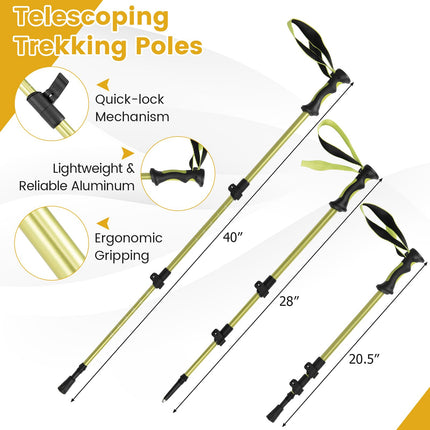 Goplus 17" Kids Snowshoes with Telescoping Trekking Poles & Carrying Bag