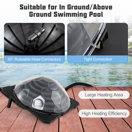 Goplus Solar Pool Heater Above Ground with Rotatable Hose Connectors and Foldable Legs