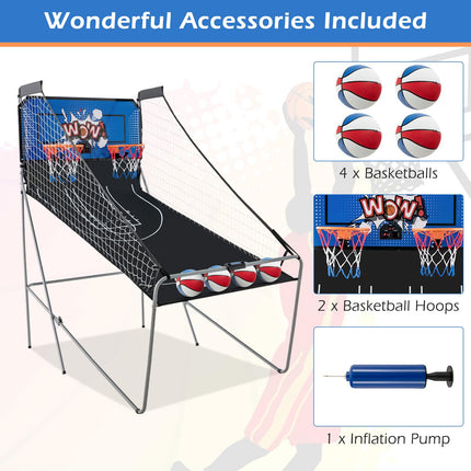 Goplus Foldable Dual Shot Basketball Arcade Game