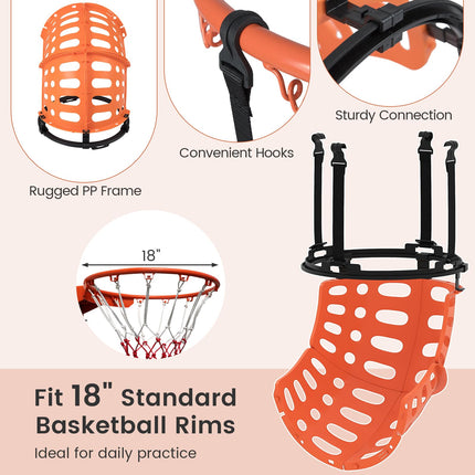 Goplus Basketball Return Attachment 360° Rotatable Basketball Hoop Rebounder