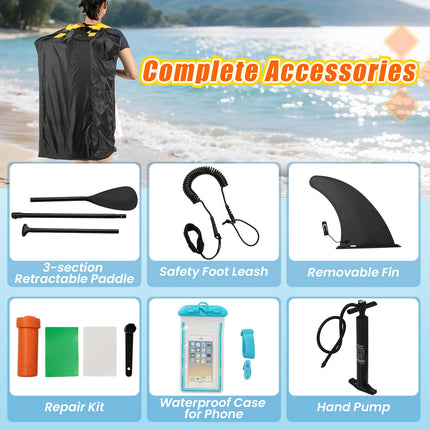Goplus 11FT  Inflatable Stand Up Paddle Board with Waterproof Phone Bag
