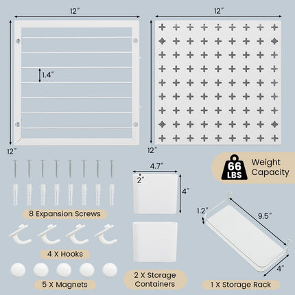 Goplus Peg Board, Metal Pegboard Kit with 2 Pegboard Panels