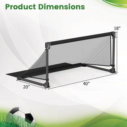 Goplus Portable Soccer Net with Metal Frame Ground Stakes Quick Setup