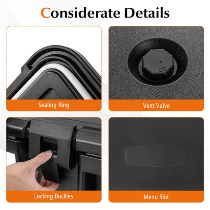 Goplus Insulated Food Pan Container, 31 QT Stackable Hot Box w/ 3 Transparent One-Third Pans with Lids