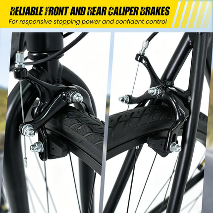 Goplus Hybrid Bike 18-Speed 700C Urban Commuter Bicycle with Shimano Drivetrain