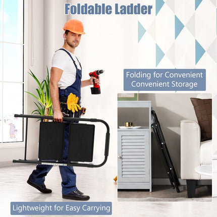 Goplus 2 Step Ladder, Folding Step Stool with Extra Wide and Anti-Slip Pedals