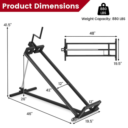 Goplus 880LBS Folding Riding Mower Lift Jack with Adjustable Height & Angle