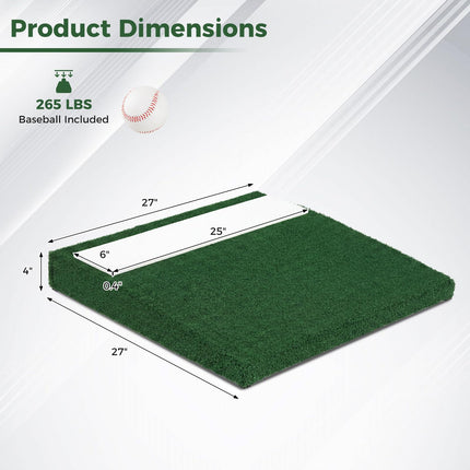 Goplus 27" x 27" x 4" Pitching Mound with Baseball Carry Handle & Anti-Fade Turf