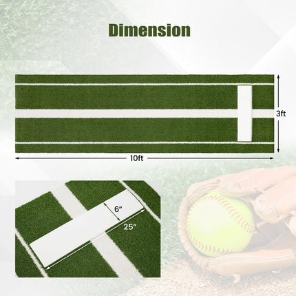 Goplus 10 x 3 FT Baseball Training Aid with Pitching Mound for Indoor Outdoor Practice