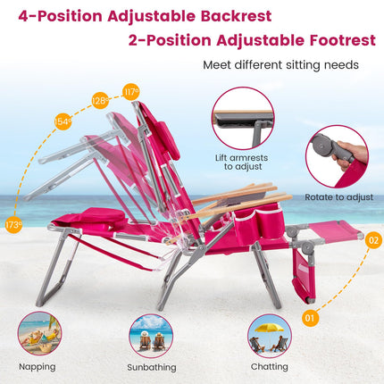 Goplus 3-in-1 Foldable Lay-Flat Tanning Chair with Face and Arm Holes