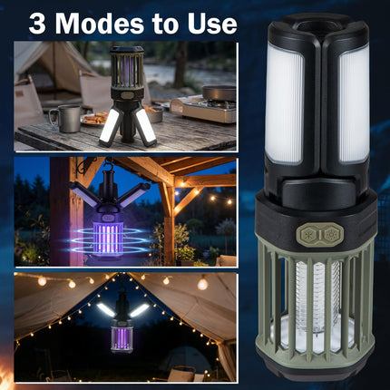 Goplus Outdoor Bug Zapper with Foldable Camping Lantern USB-C Rechargeable
