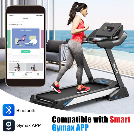 Goplus 4.75HP Folding Treadmill with 15% Auto Incline and APP, Commercial Heavy Duty Superfit Treadmill with 20 Preset Programs - GoplusUS
