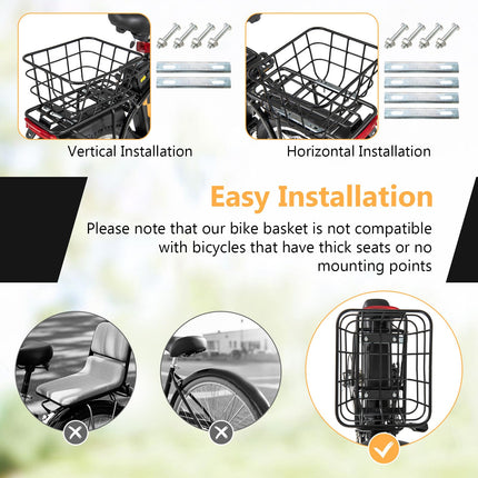 Goplus 16" Folding Ebike wIth Basket City Commuter Bicycle