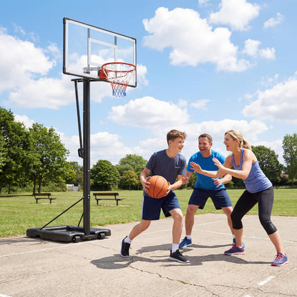 Goplus 5.6-10 FT Adjustable Basketball Hoop Goal System with Shatterproof Backboard