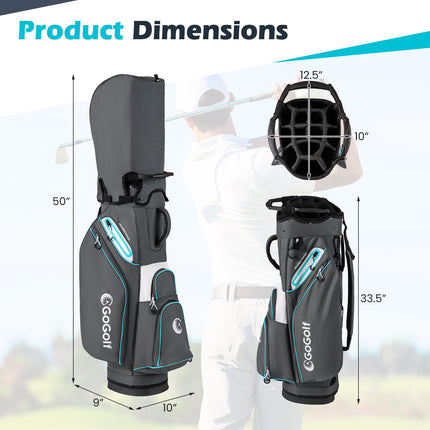 Goplus Lightweight Portable Golf Bag with 14-Way Divider Top 6 Zippered Pockets