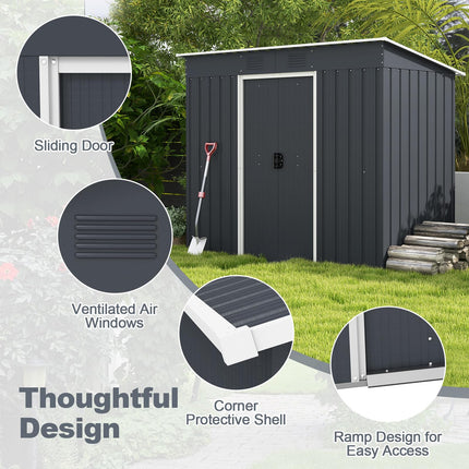 Goplus Outdoor Storage Shed with Floor Base