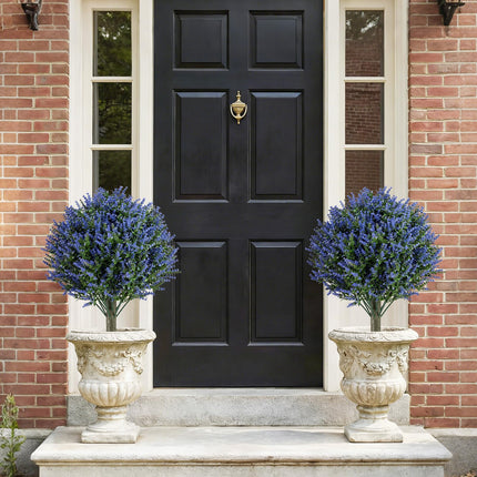 Goplus Set of 2 Artificial Lavender Topiary Ball Trees with Ground Spikes