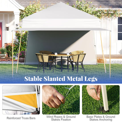 Goplus 9.2x14.76 FT Pop up Canopy with 2 Sidewalls Easy Up Outdoor UPF50+ Patio Canopy