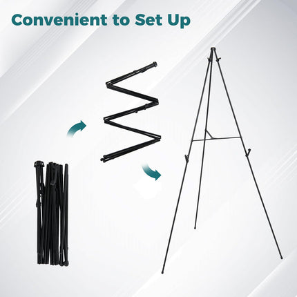Goplus 65" Metal Easel Stand Set 6-Pack Tripod Display Easels w/Movable Card Slots
