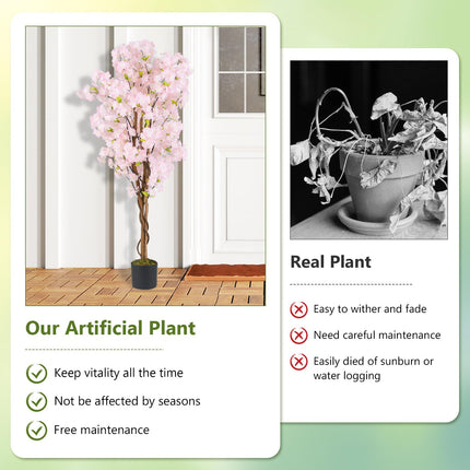 Goplus 5FT Artificial Cherry Blossom Tree