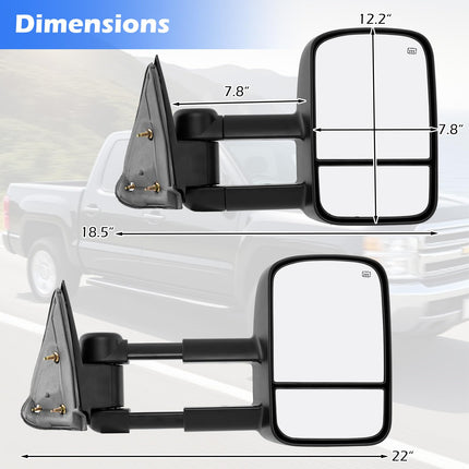 Goplus Tow Mirrors for 2003-2006 Chevy Silverado GMC Sierra Avalanche Suburban Tahoe Yukon XL