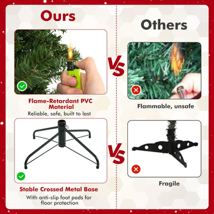 Goplus Pre-Lit Remote Control Artificial Christmas Tree Home Office Holiday Decoration