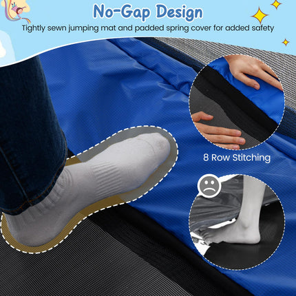 Goplus 6 x 4 FT Rectangle Kids Trampoline with Swing and Gymnastics Bar